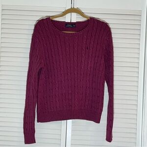 Ralph Lauren Women's Cable Knit Sweater - Deep Purple